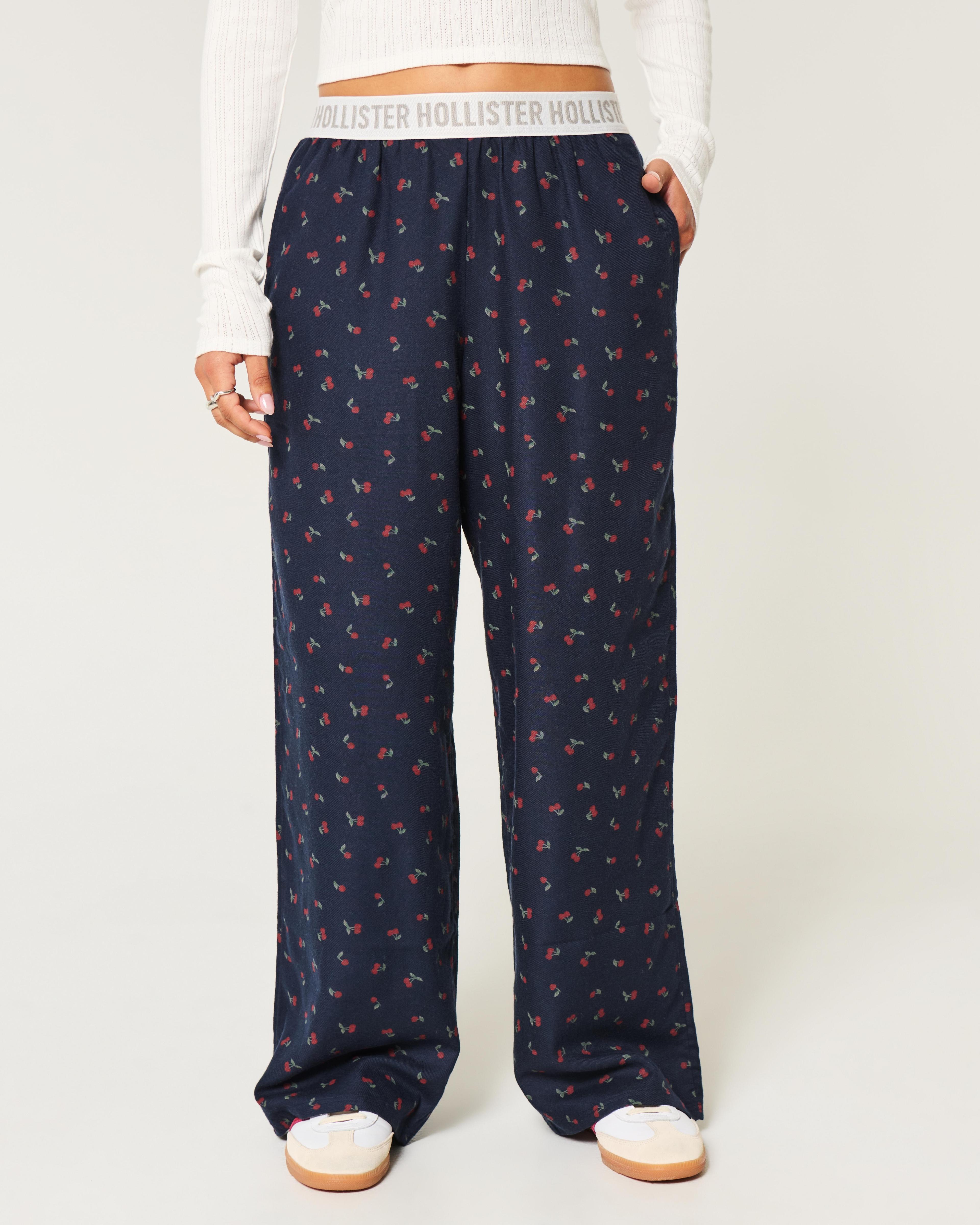 24/7 Wide-Leg Flannel Pajama Pants Product Image