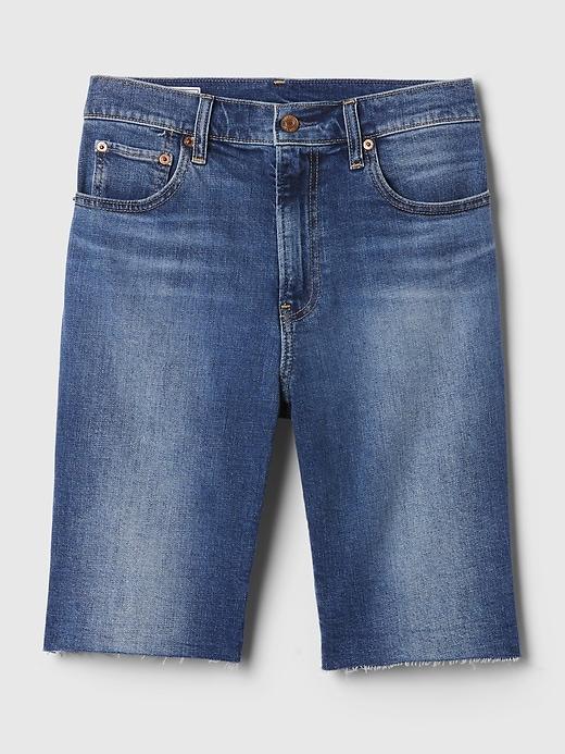 9" High Rise Denim Bermuda Shorts Product Image