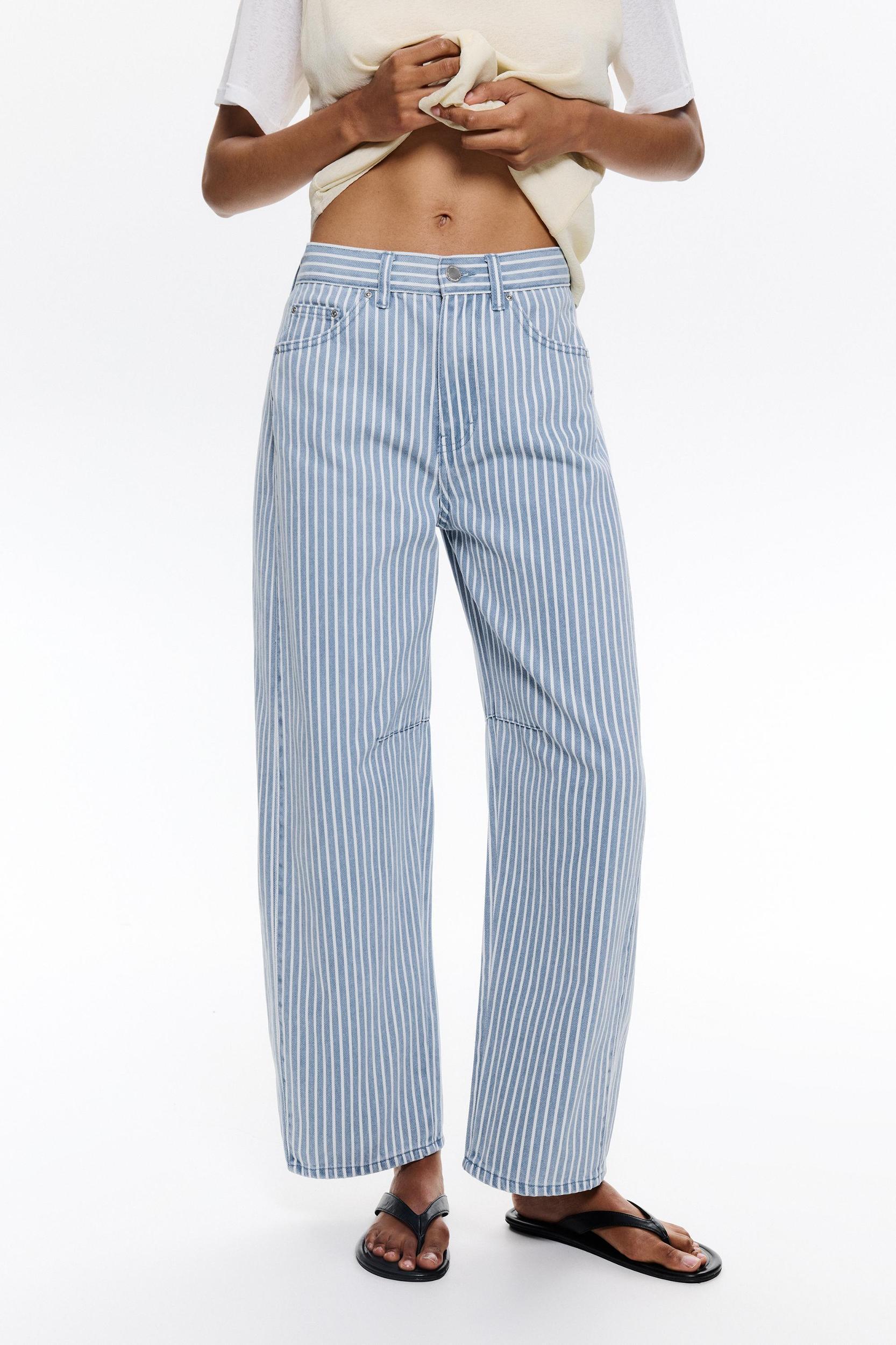 Striped balloon jeans Product Image