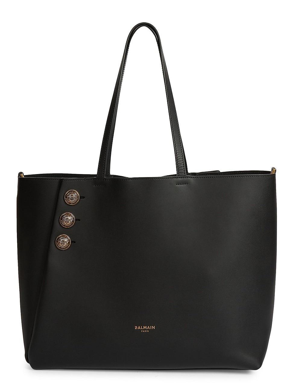 Embleme Shopper Tote Bag in Smooth Leather Product Image