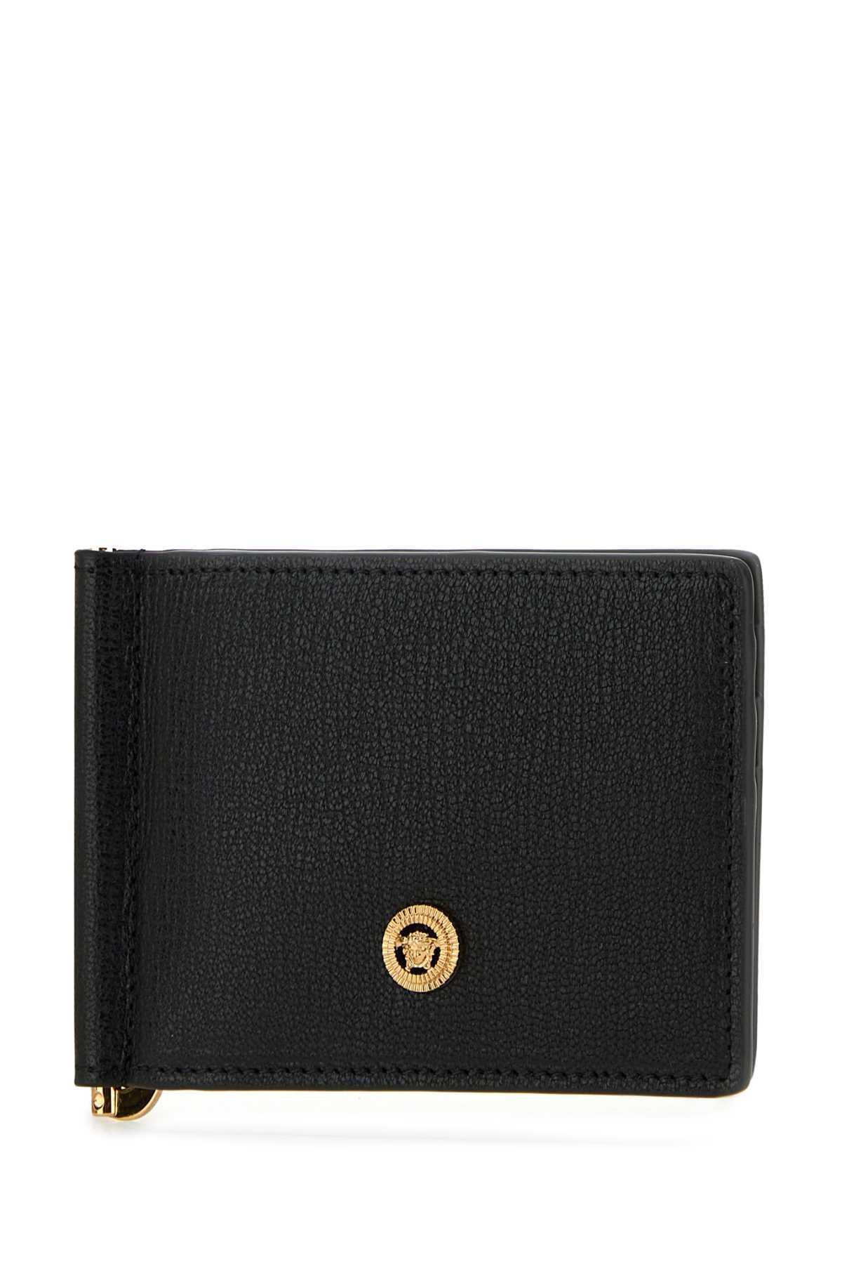 VERSACE Black Leather Medusa Biggie Wallet Product Image