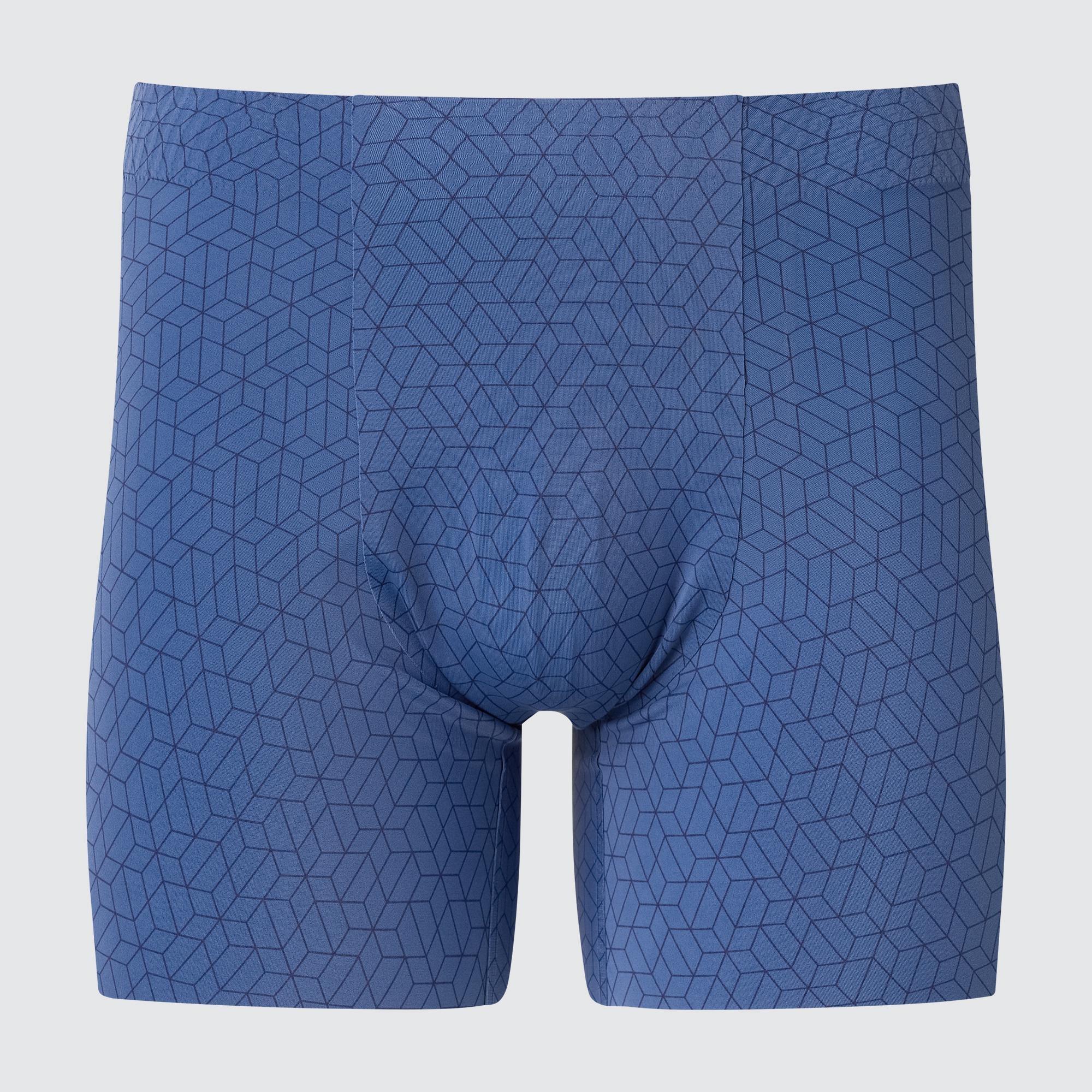 Mens AIRism Ultra Seamless Boxer Briefs Blue Medium UNIQLO US Product Image