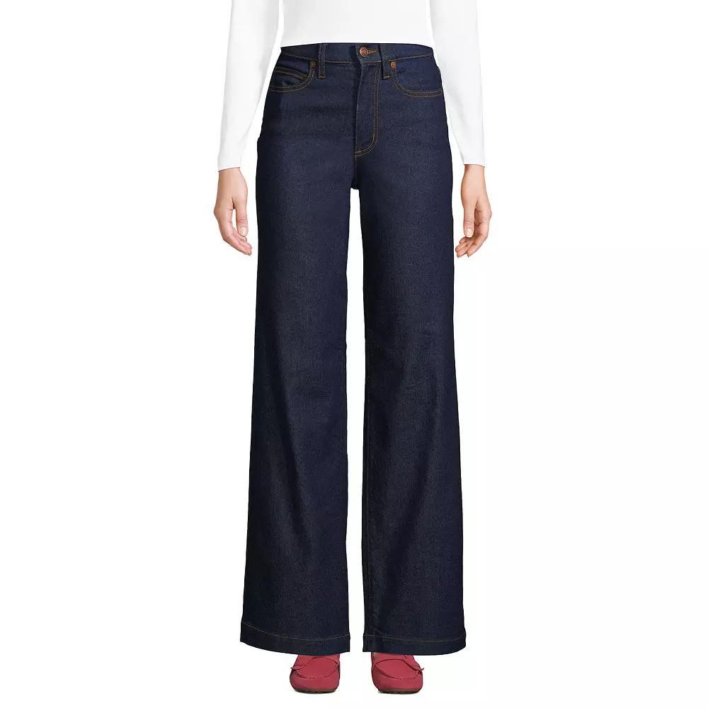 Women's Lands' End High-Rise Wide Leg Jeans,  Product Image
