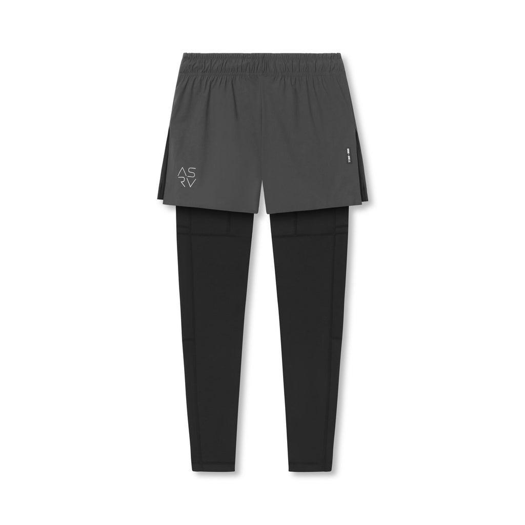 0911. Tetra-Lite® 2-in-1 High Split Legging Short - Black "Cyber"/Black Male Product Image