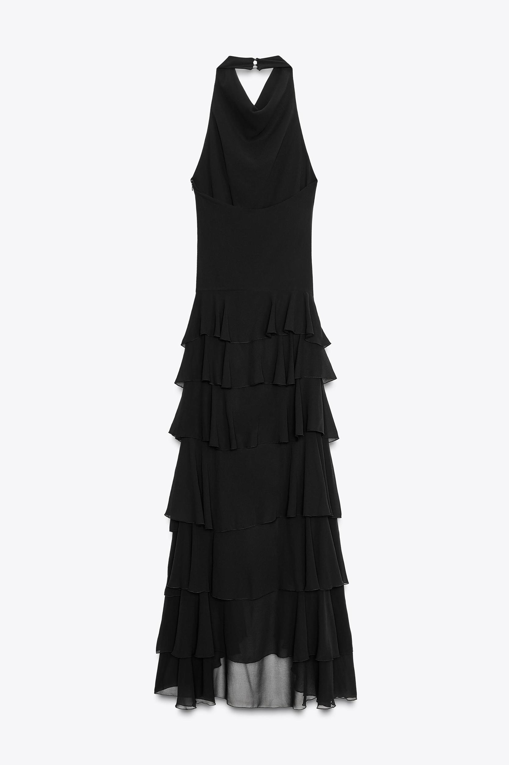 HALTER RUFFLE MAXI DRESS Product Image