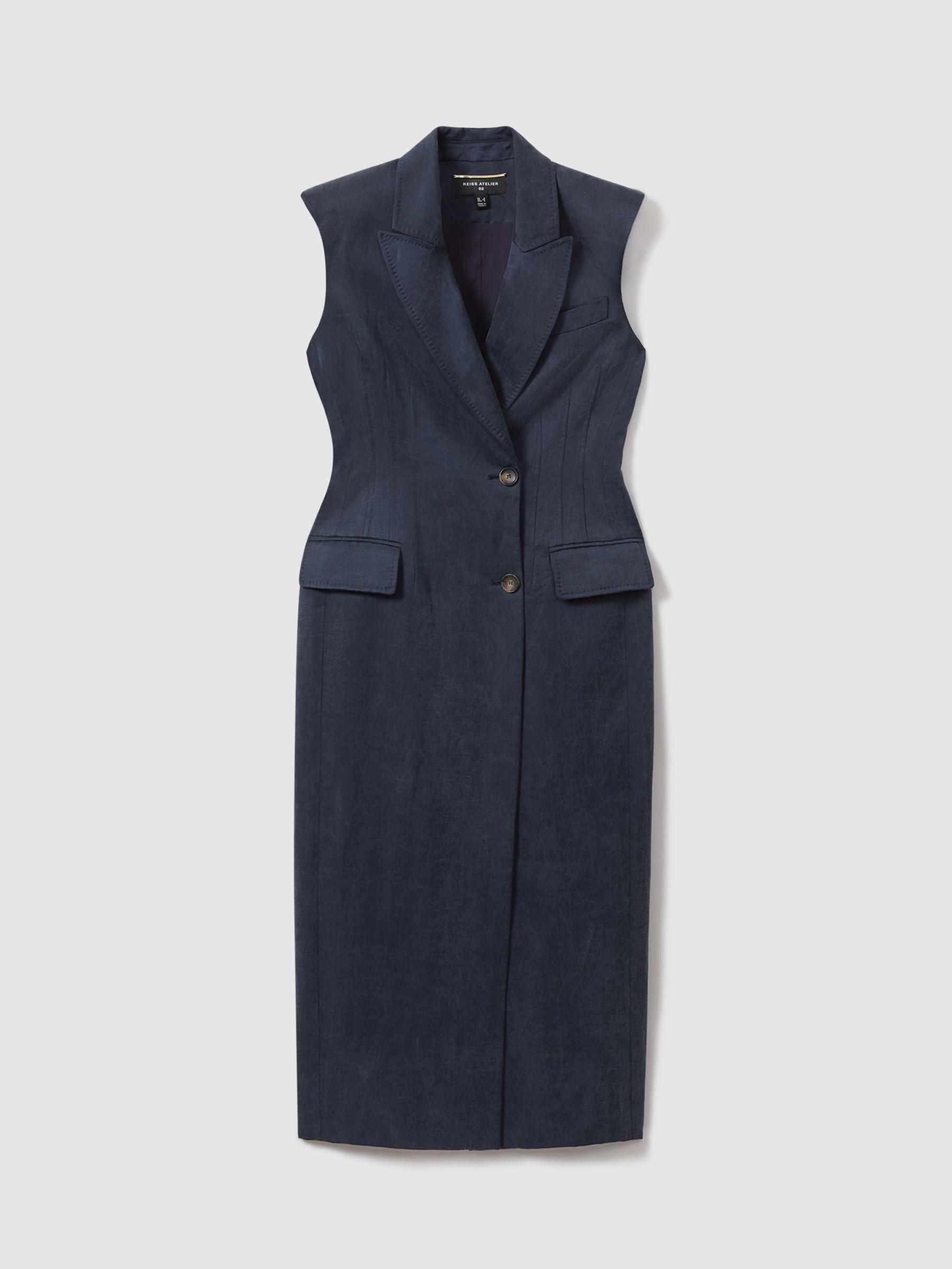 LINEN BELTED MIDI DRESS Product Image