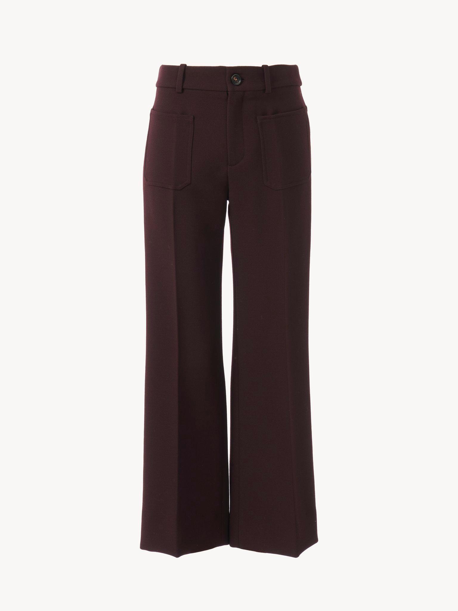 Cropped bootcut pants in cavalry wool Product Image