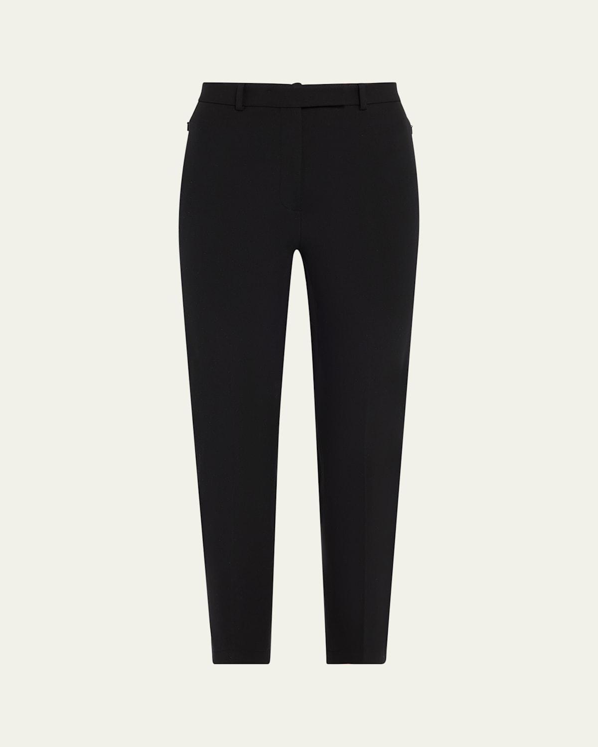 Womens High-Ride Cotton-Blend Tapered Pants Product Image