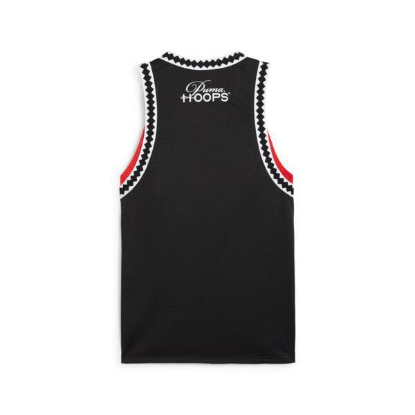 PUMA Media Day Mens Basketball Jersey in Black/For All Time Red Product Image