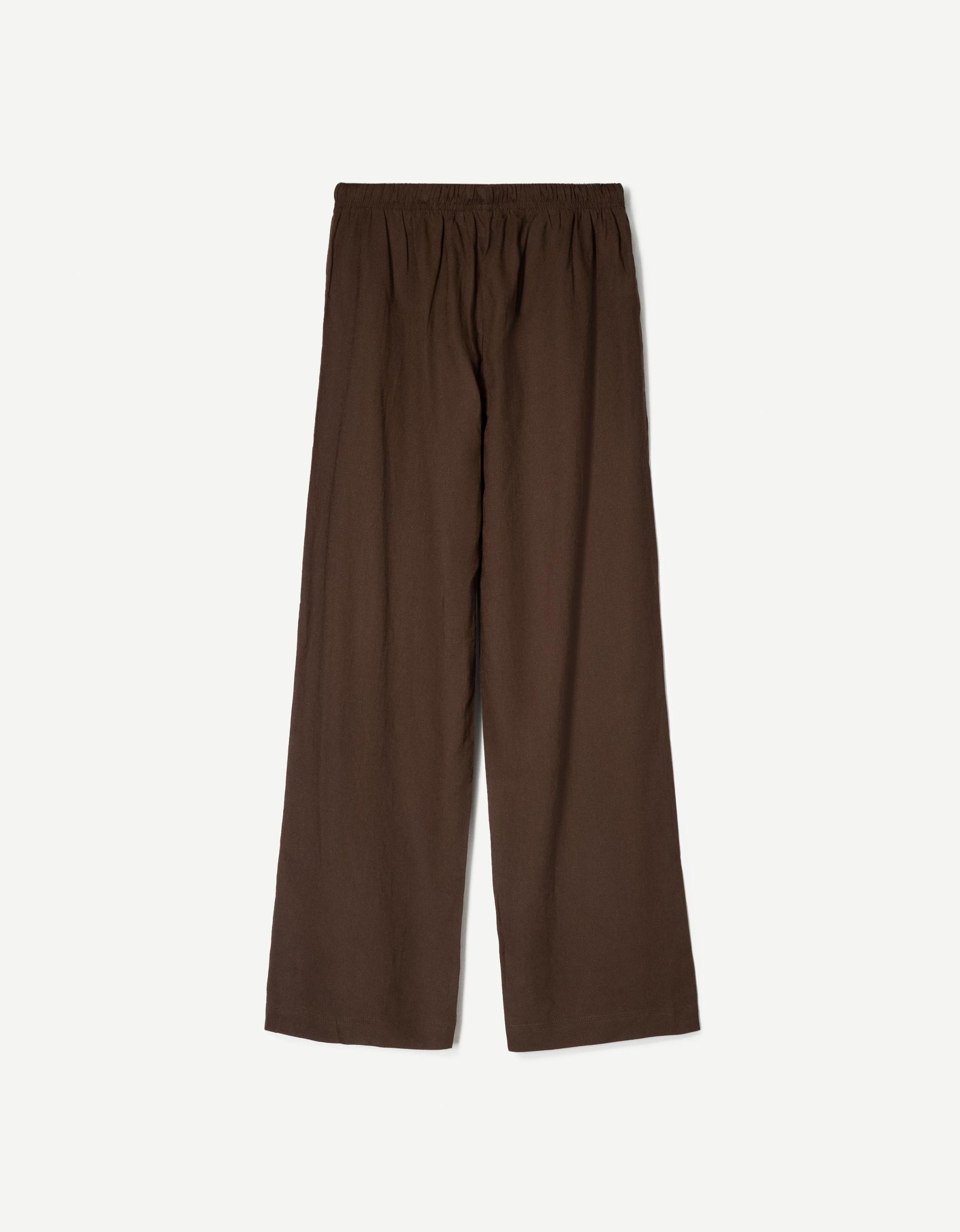 Linen blend pants with an elastic waistband Product Image