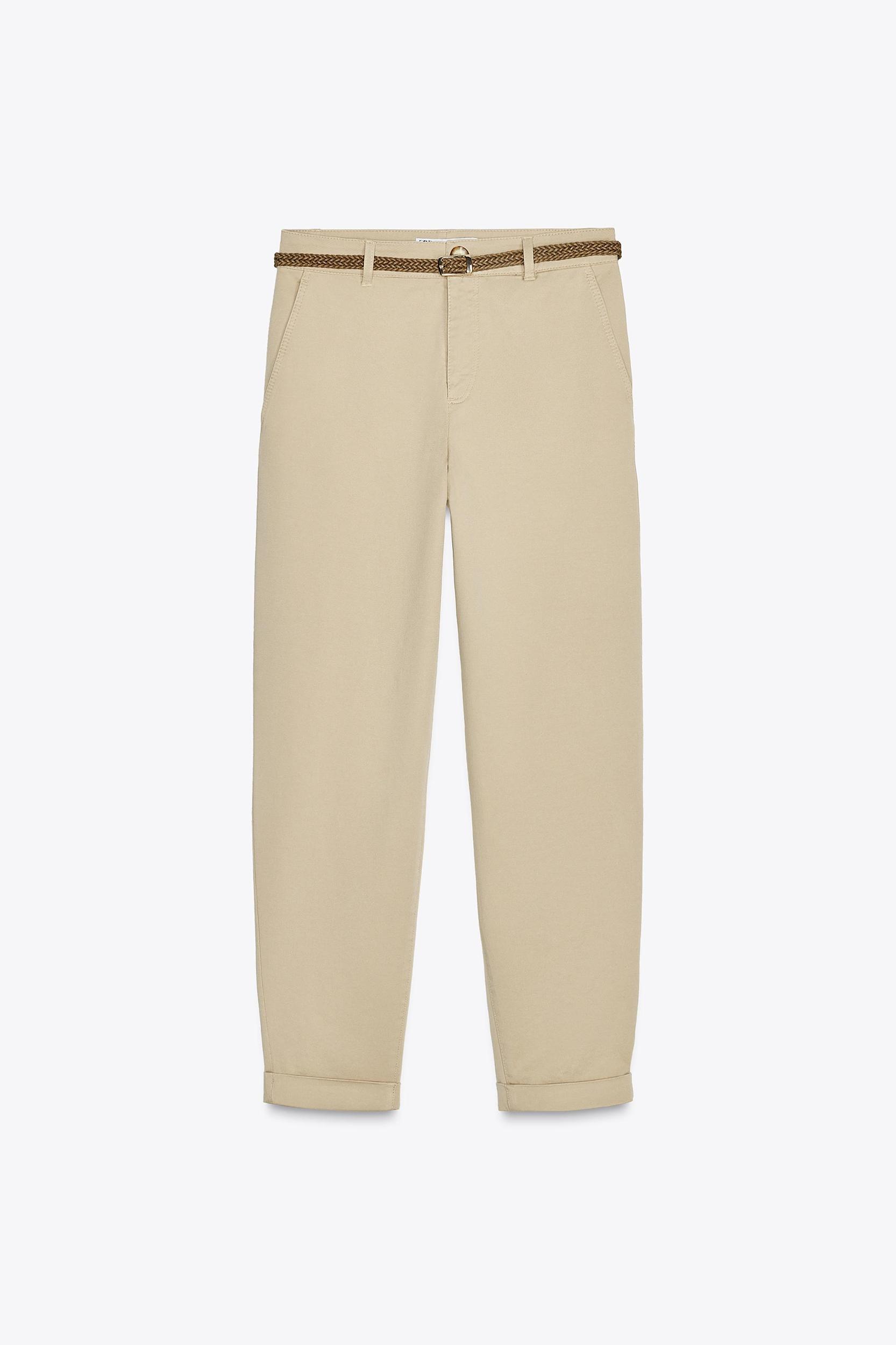 BRAIDED BELTED CHINO PANTS Product Image
