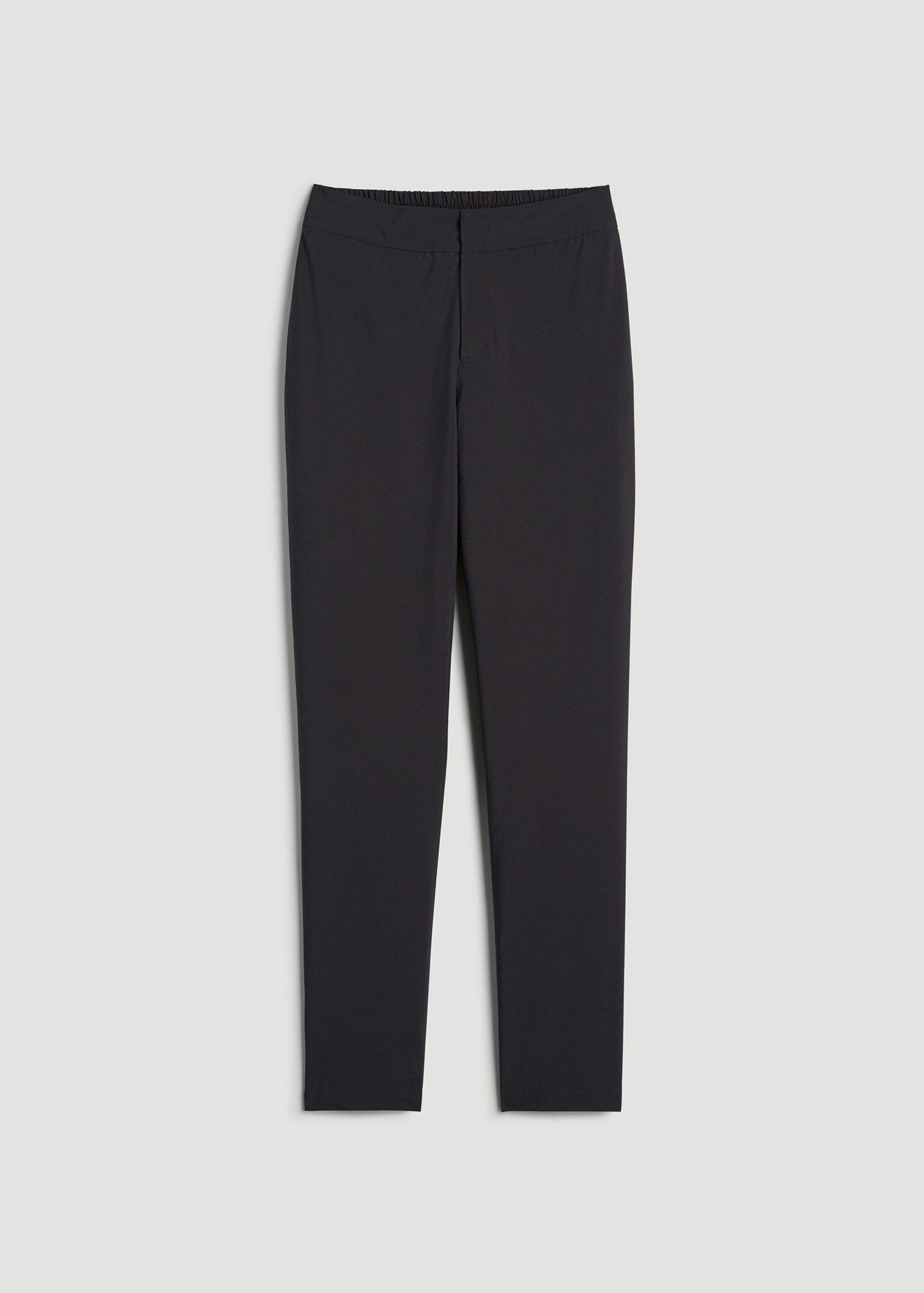 Pull On Fleece Lined Trouser Pants for Tall Women in Black Female Product Image