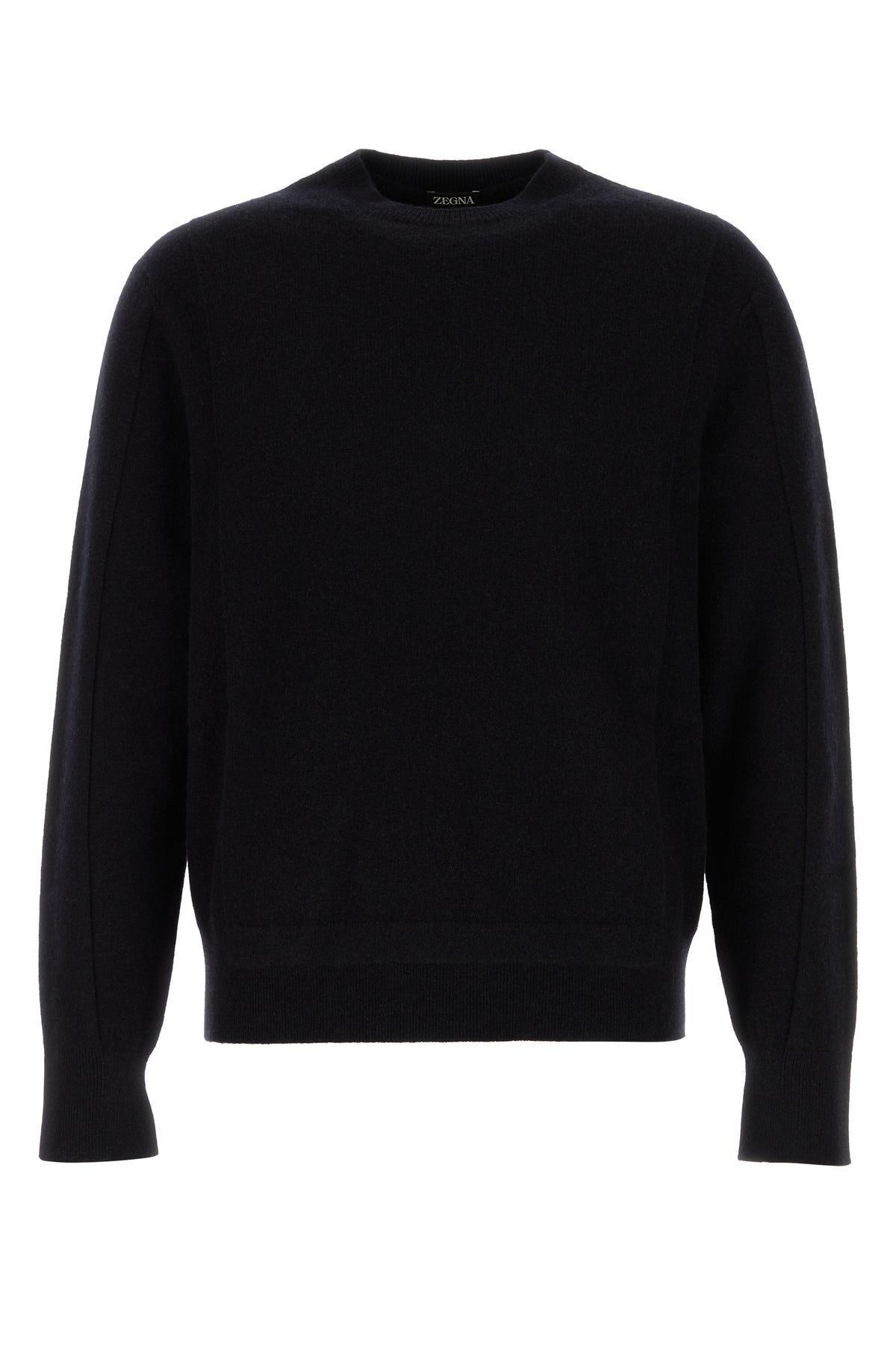 ZEGNA Wool And Cashmere Crew Neck-52 Nd  Male In Black Product Image