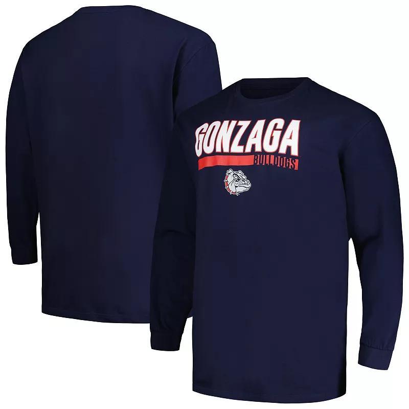 Mens Profile Navy Gonzaga Bulldogs Big & Tall Two-Hit Long Sleeve T-Shirt Zag Blue Product Image