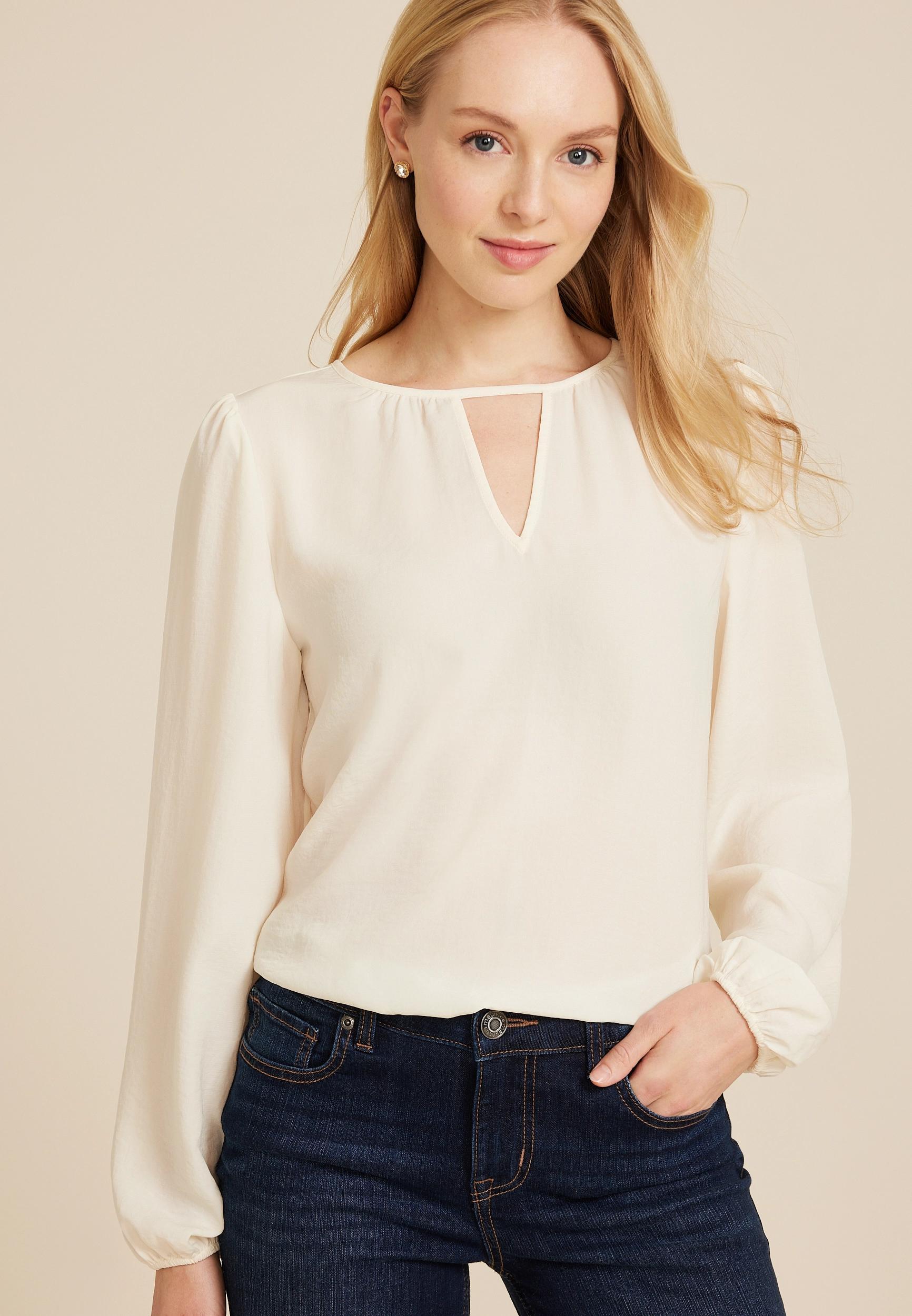 Maurices Womens XX Large Size Leighton Long Sleeve Blouse Product Image