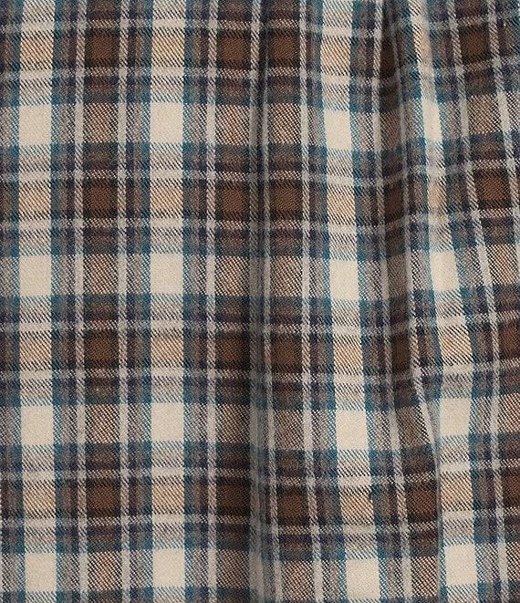 Roundtree & Yorke Long Sleeve Small Plaid Portuguese Flannel Sport Shirt Product Image