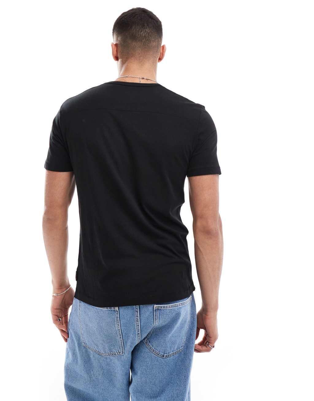 FCUK chest logo t-shirt in black Product Image