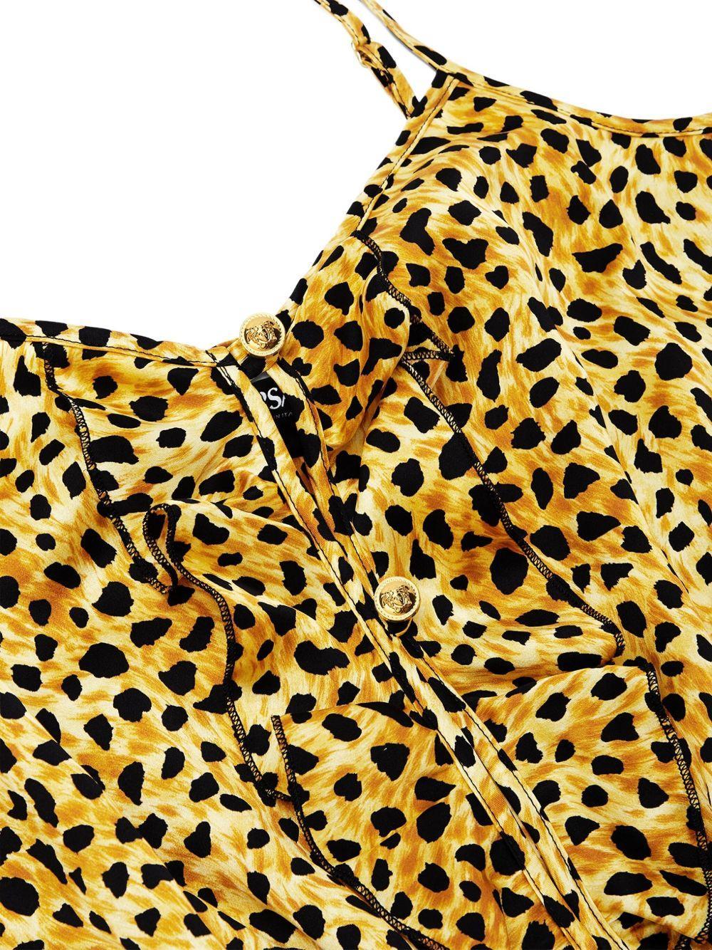 leopard-print ruffled bodysuit Product Image