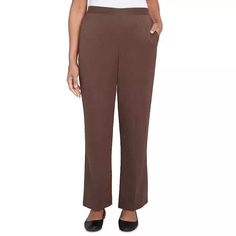 Women's Alfred Dunner Side Seam Pocket Medium Length Pant, Size: 16, Brown Product Image