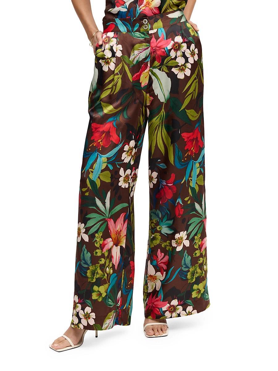 Womens Minna Floral Cotton Wide-Leg Pants Product Image