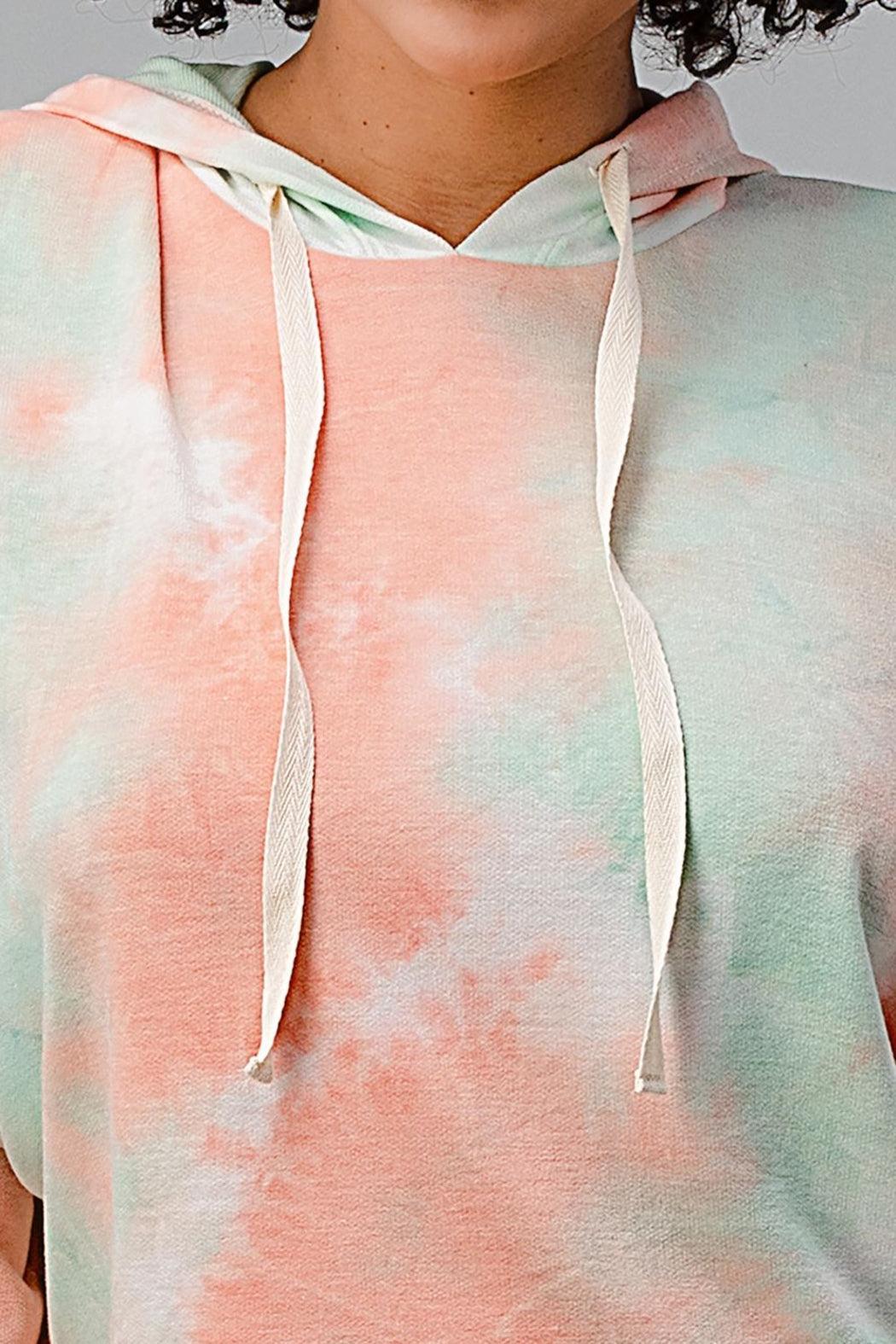 Tie Dye Hooded Sweat Shirts Jogger Lounge Wear Set Product Image