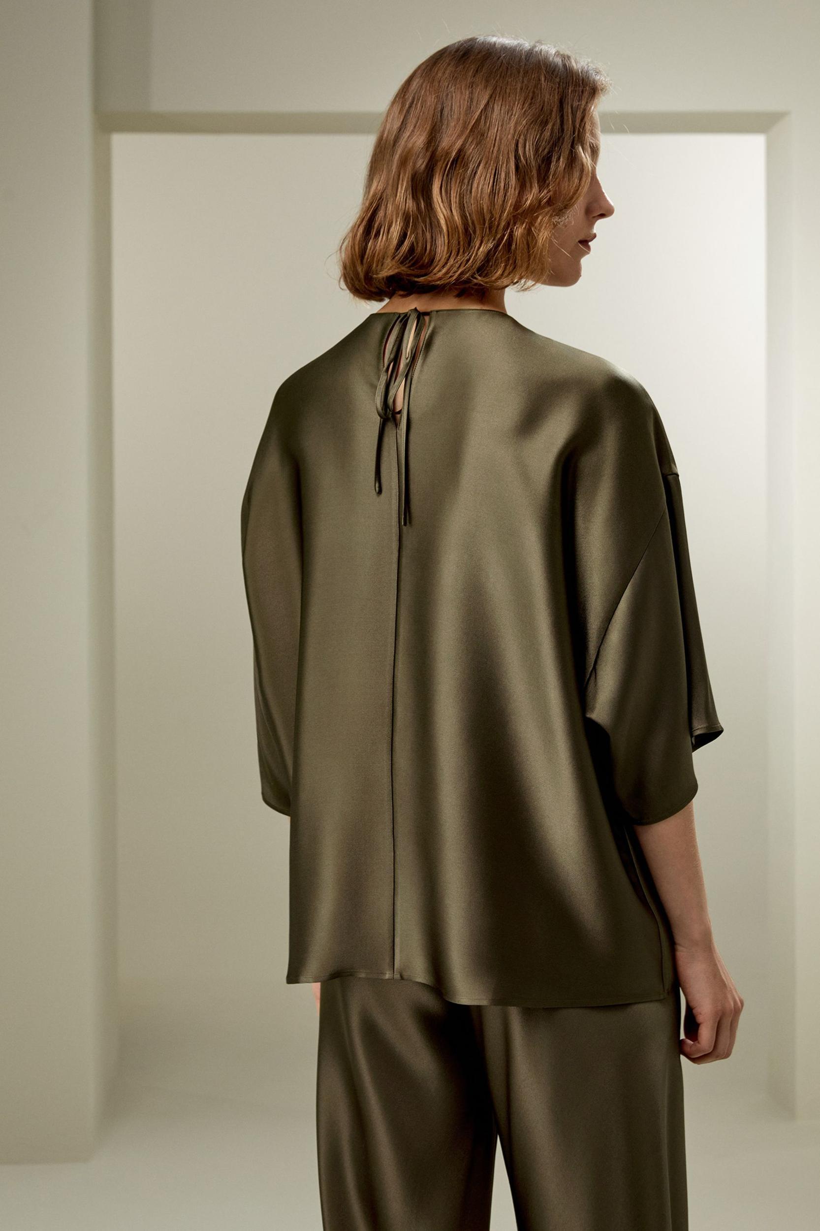 Relaxed Silk Crewneck Blouse Product Image