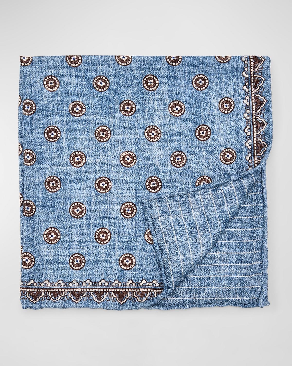 Mens Silk Geometric Pocket Square Product Image