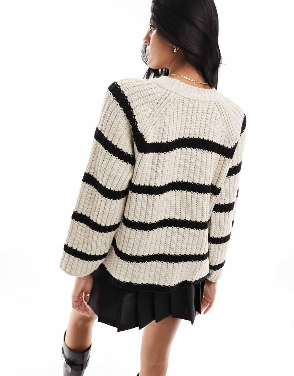 Pull & Bear textured waffle knit sweater Product Image