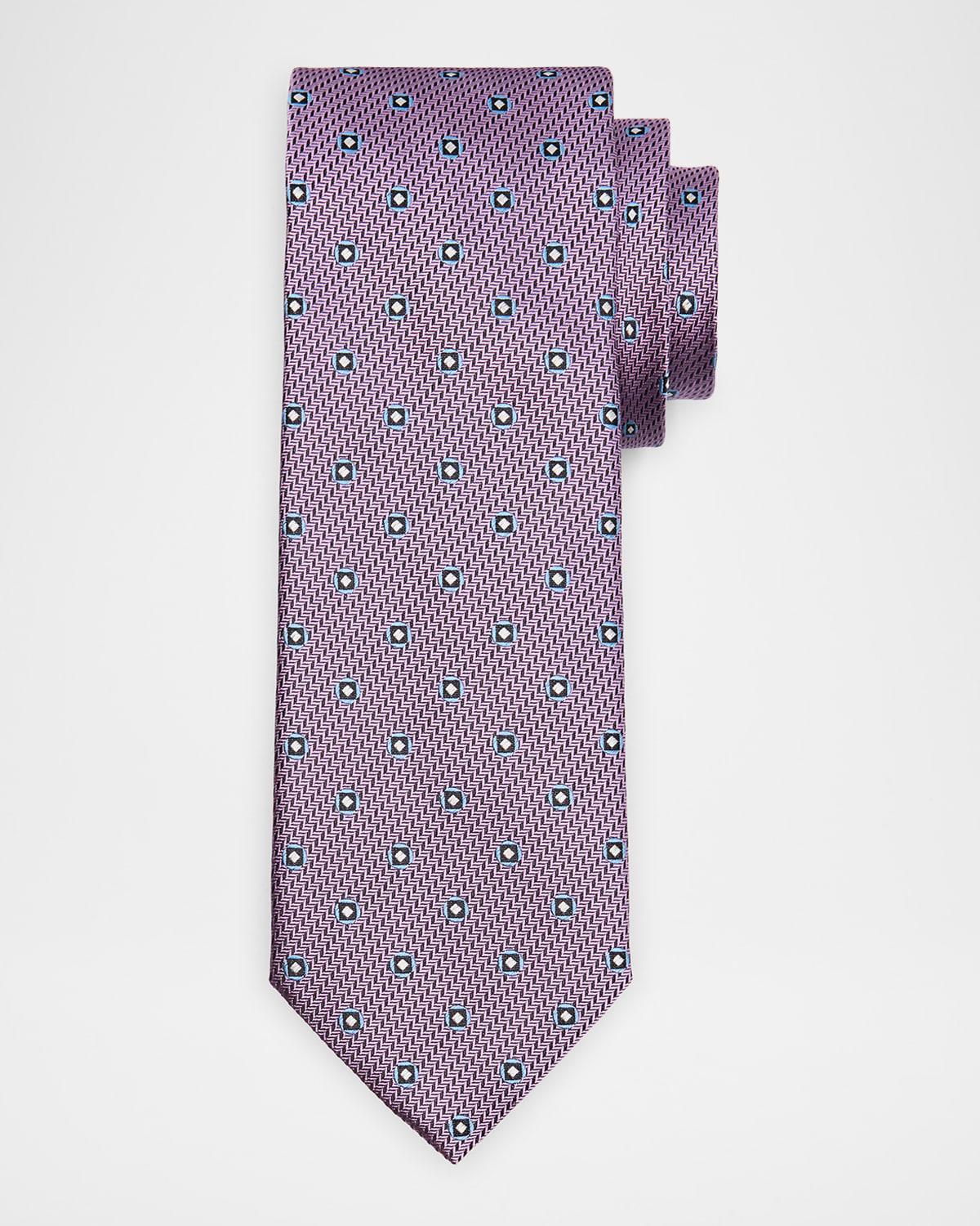 Mens Medallion Jacquard Silk Tie Product Image