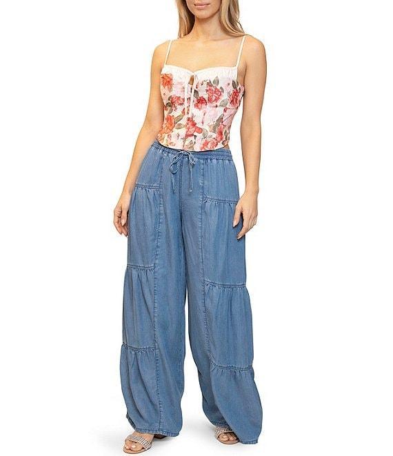 Stevie by Steve Madden Chambray Wide Leg Full Length Pants Product Image