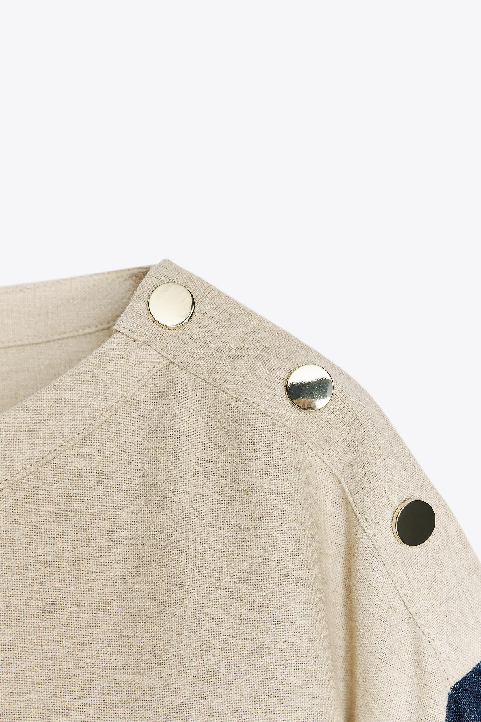 STRIPED LINEN BLOUSE Product Image