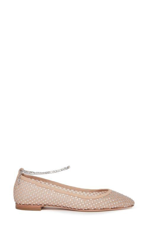 PAIGE Janine Chain Ankle Strap Flat In Nude Product Image