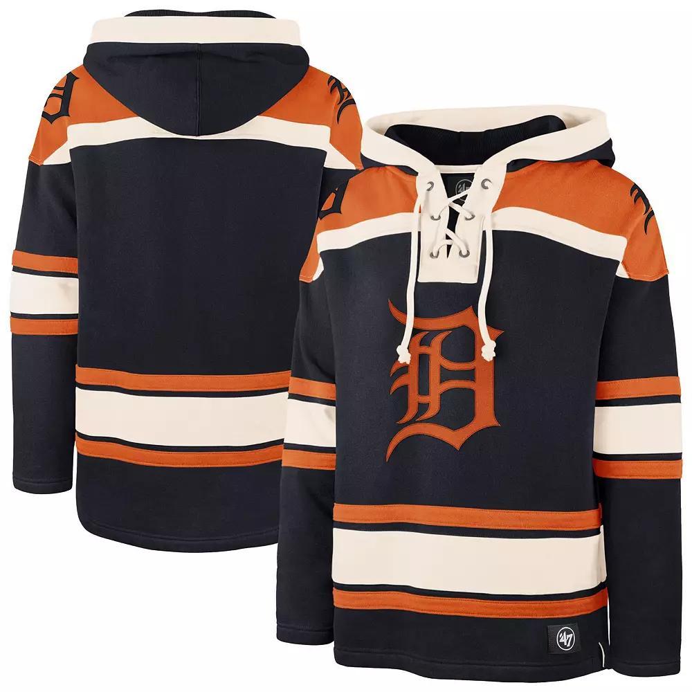 Men's '47 Navy Detroit Tigers Superior Lacer Pullover Hoodie, Size: Large, Blue Product Image