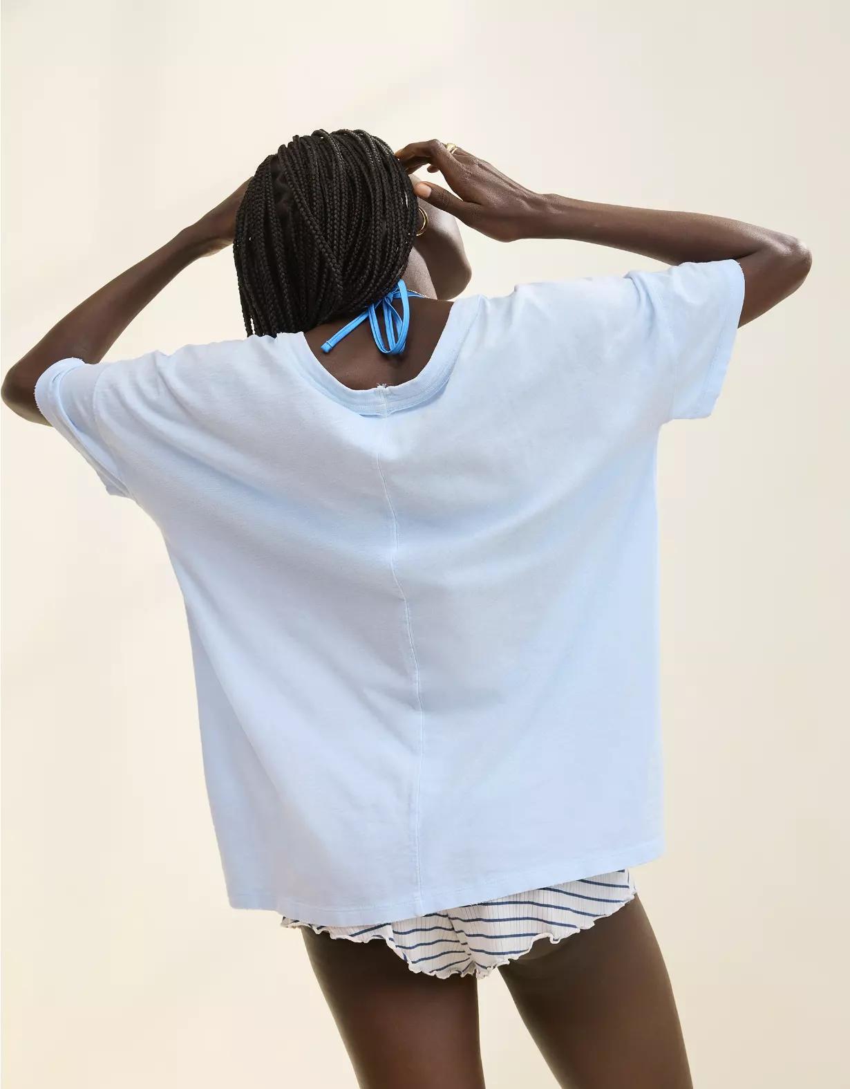 Aerie Oversized V-Neck Boyfriend T-Shirt Product Image