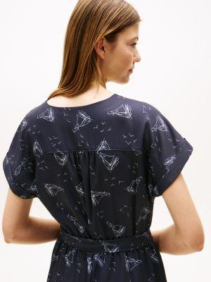 Nautical Print Midi Dress Product Image