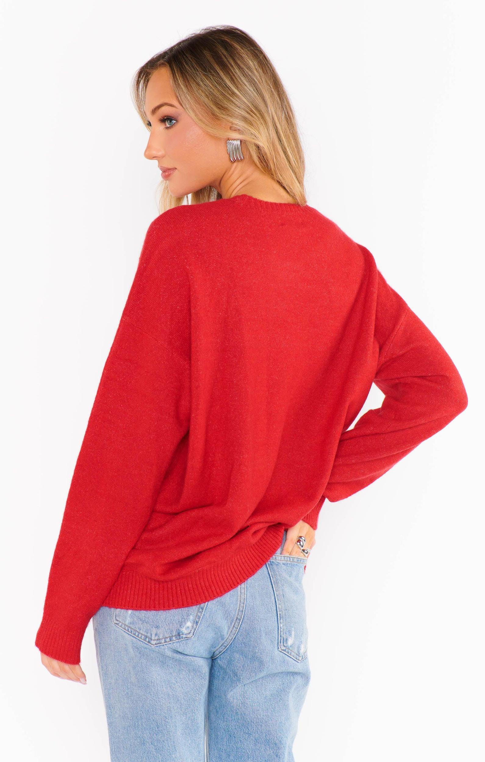 Feel Good Sweater ~ Red Knit Product Image