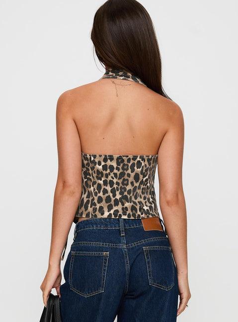 Feel This Way Wrap Top Leopard Product Image