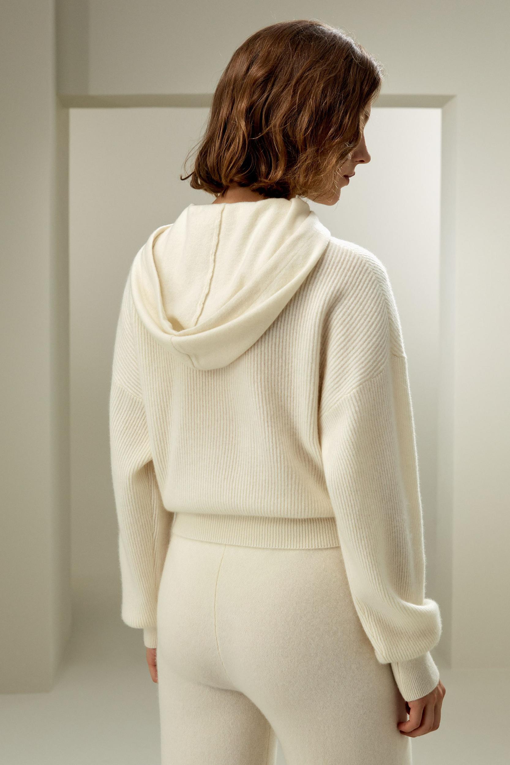 LILYSILK Women Cashmere Sweatshirt Womens - White 100% Cashmere - Comfort Round Neck Sweater XL Product Image