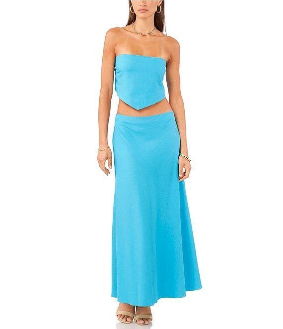 1. STATE Strapless Tie Back Coordinating Cropped Linen Blend Triangle Top Product Image