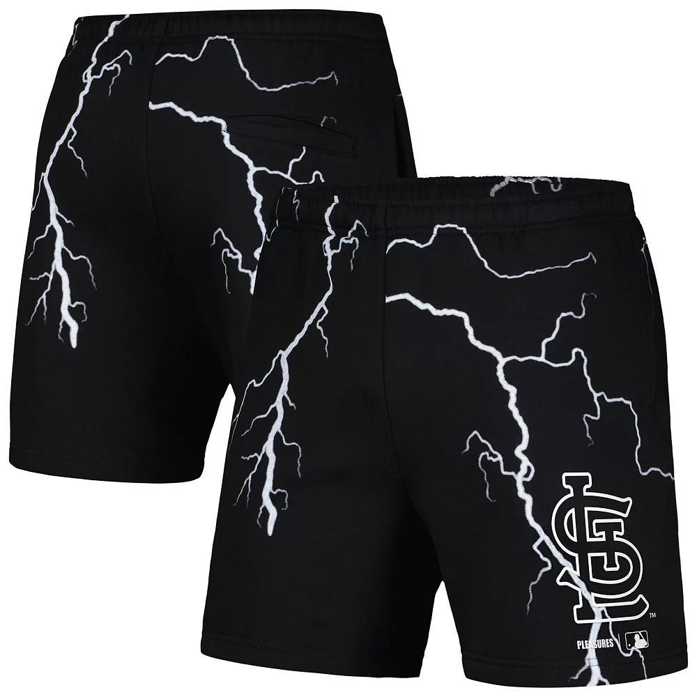 Men's PLEASURES Black St. Louis Cardinals Lightning Shorts,  Product Image