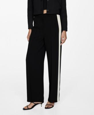 Mango Womens Contrasting Sides Striped Pants Product Image