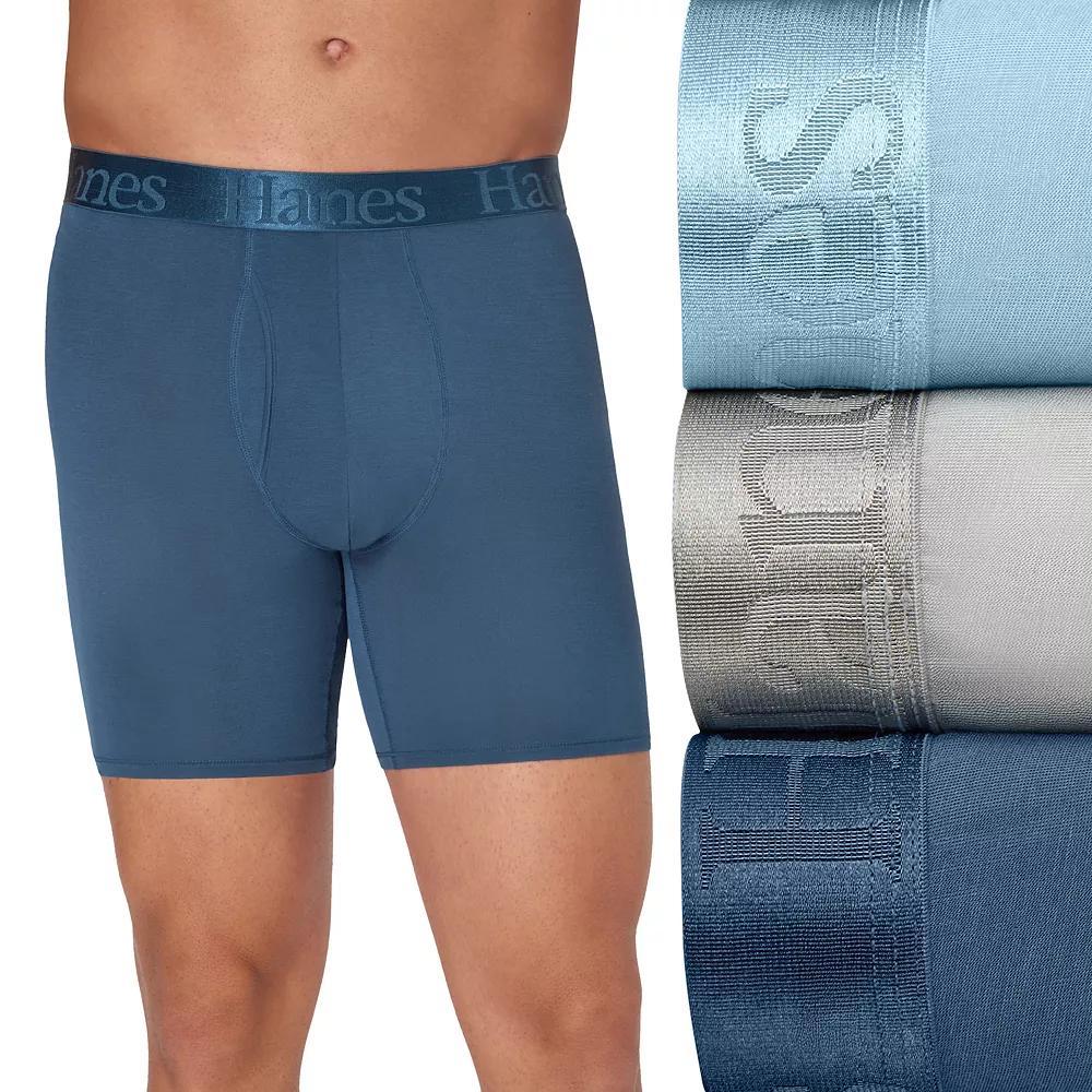 Men's Hanes® Originals 3-Pack Ultimate SuperSoft Boxer Briefs with Total Support Pouch,  Product Image