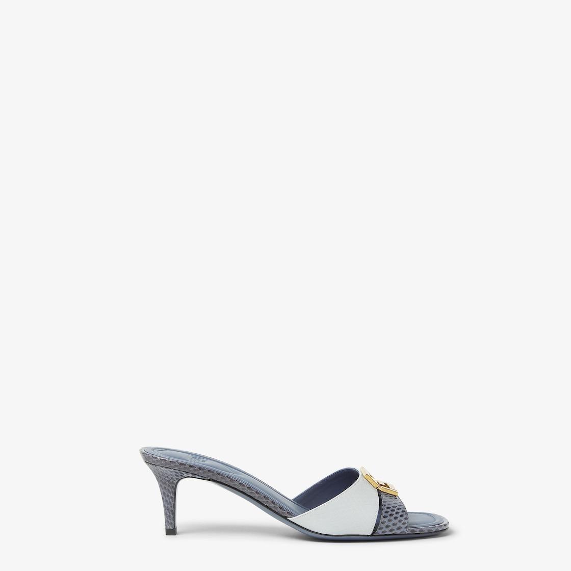 Fendi FFoldBlue and gray ayers medium-heeled sandals Product Image