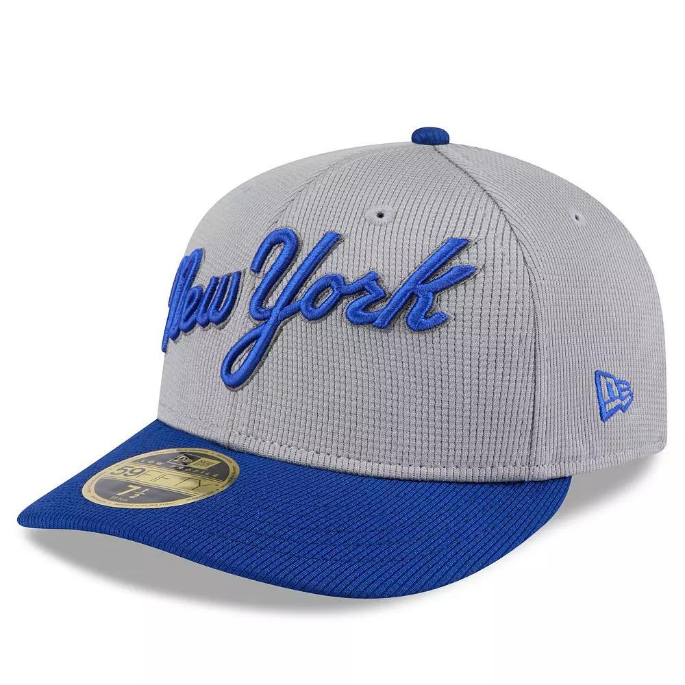 Men's New Era  Gray/Royal New York Mets 2025 Batting Practice Low Profile 59FIFTY Fitted Hat, Size: 7 1/2, Grey Product Image