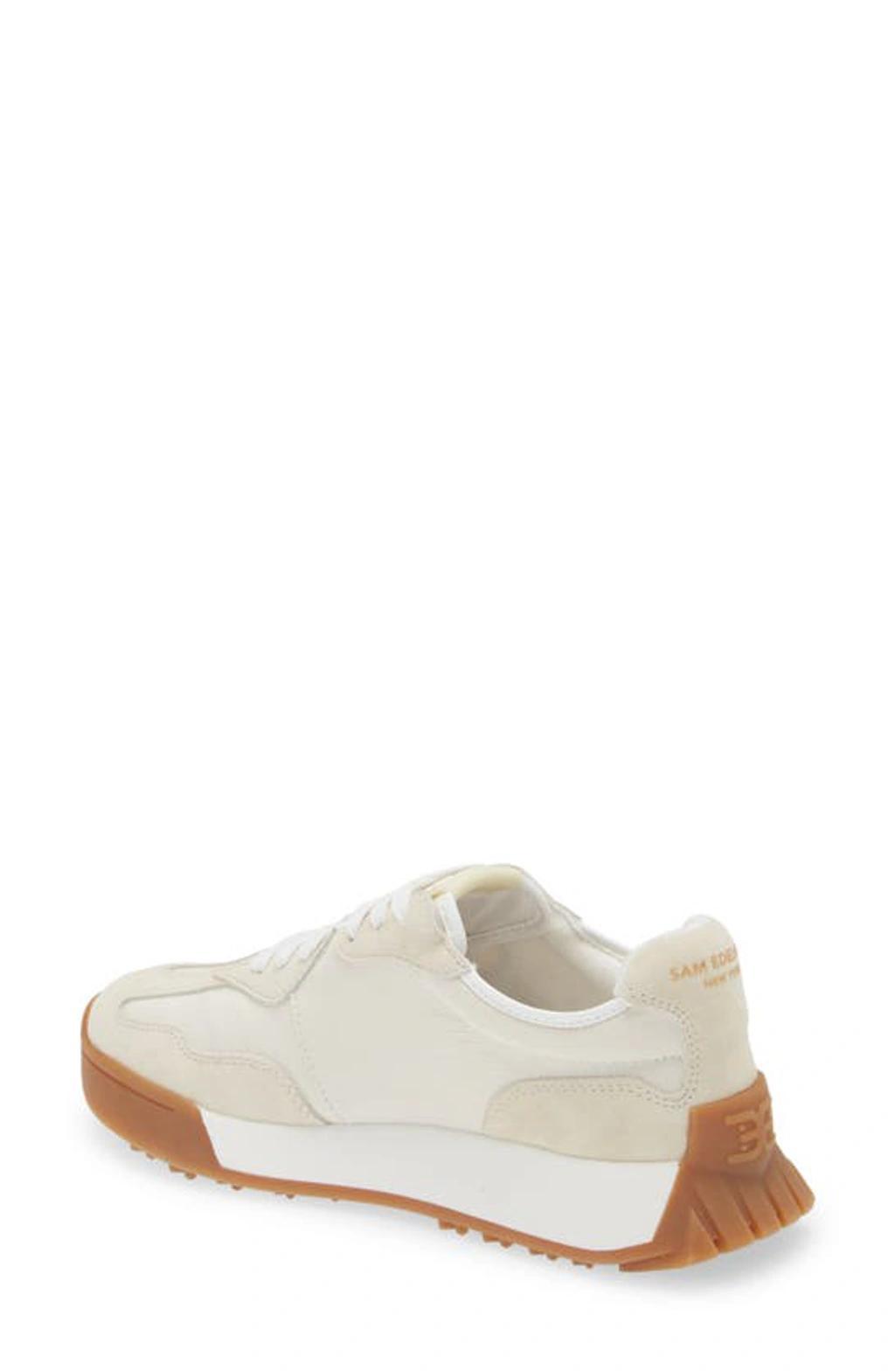 SAM EDELMAN Women's Langley Emblem Lace-up Trainer Sneakers In White Product Image