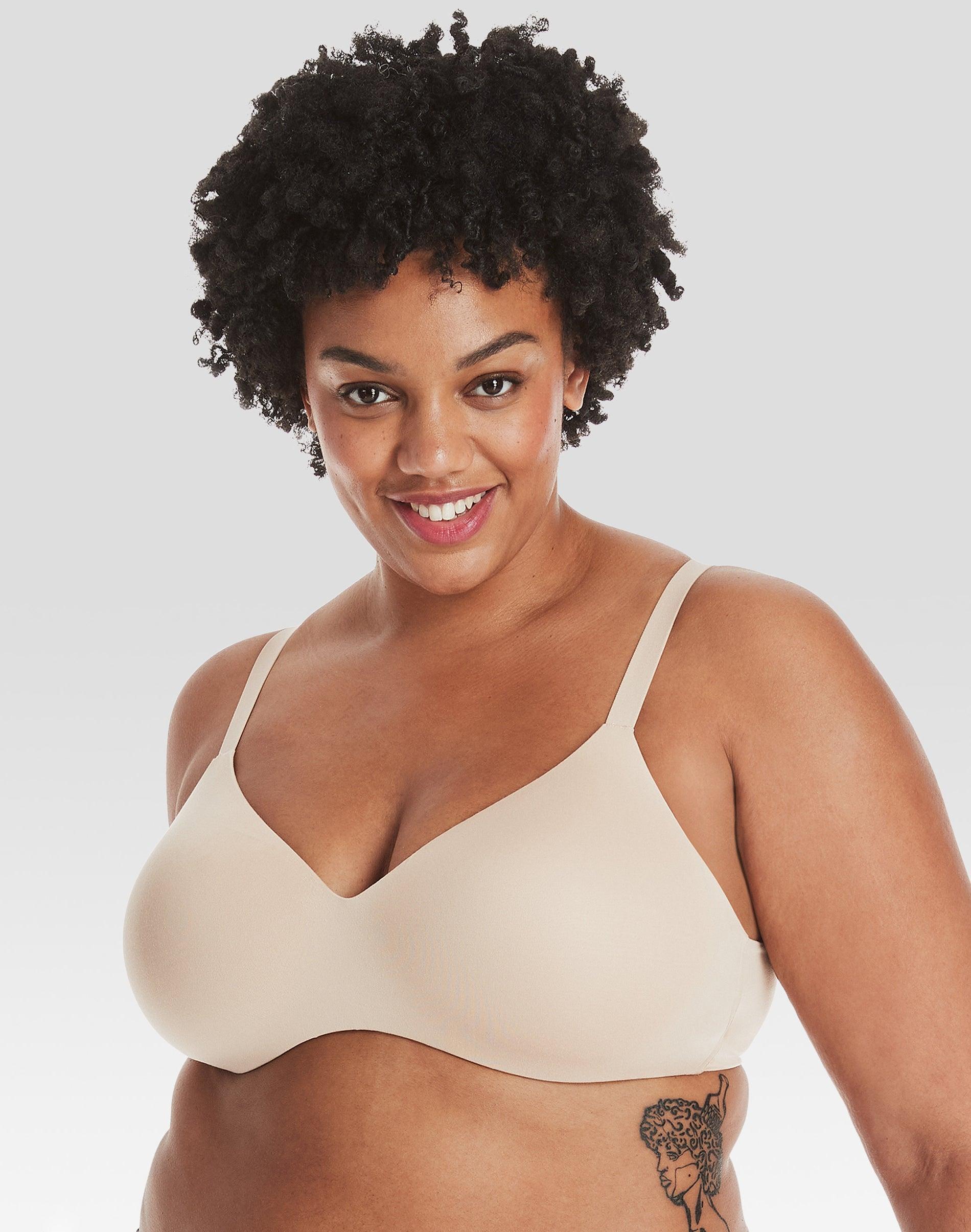 Hanes Womens Concealing Petals Wireless Bra with Convertible Straps Nude L Product Image