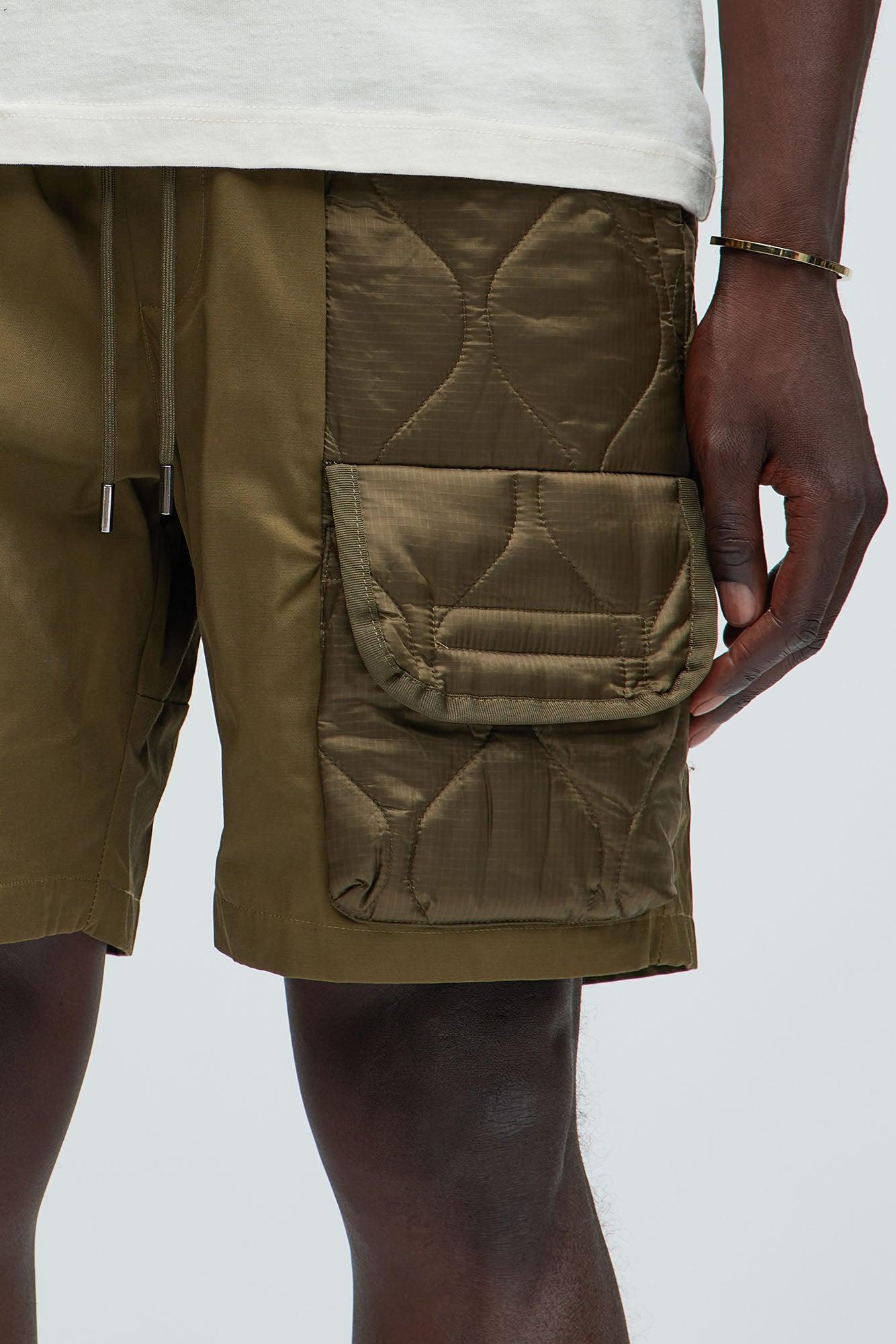 Marlo Quilted Shorts - Olive Product Image