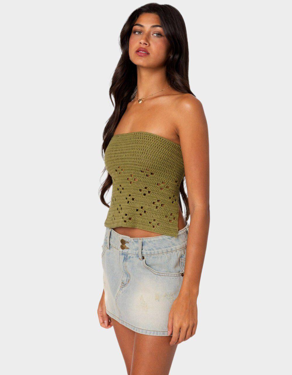 EDIKTED Niki Crochet Strapless Top Product Image