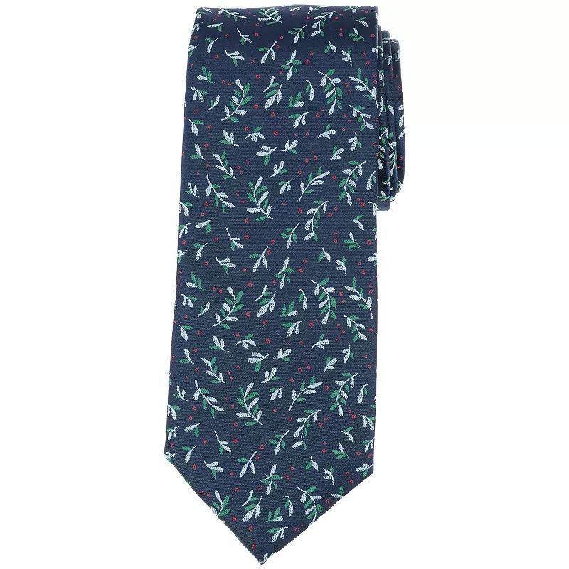 Mens Bespoke Holiday Tie, Blue Garland Product Image