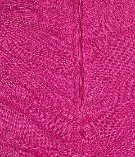 Midnight Doll Glitter Metallic Mesh Knit Halter Neck Ruched Dress Product Image